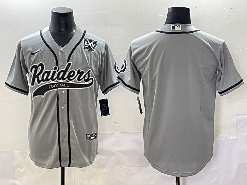 Men 2025 Oakland Raiders Blank Grey Joint Name Nike Limited NFL Jersey style 2